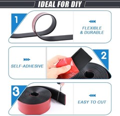 1 in x 1/16 in x 10 ft Adhesive Rubber Strip Neoprene Self-Stick Seal
