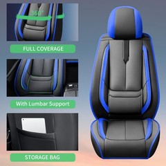 Subaru Impreza 04-2026 for Seat Covers Waterproof Leather Airbag Full Set Black-