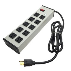 Legrand UL210BC 10 Plug-In Outlet Center Lighted Power Strip 120VAC NEMA 5-15 6f