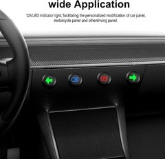 12V LED Indicator Small Light Waterproof 1/2 Inch 12mm Panel Cutout High Beam