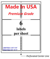 Wing Office Premium Shipping Labels-3.33″ X 4″ Blank Self Adhesive-8.5×11-FBA