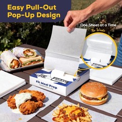Fit Meal Prep 500 Pack 6 x 10.75 Inches Deli Wax Paper Sheets, 6 x 10.75”