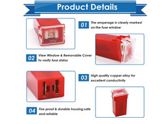 36Pcs JCase Fuse Assortment Kit Low Profile Box Shaped 20A 30A 40A 50A 60A 80A