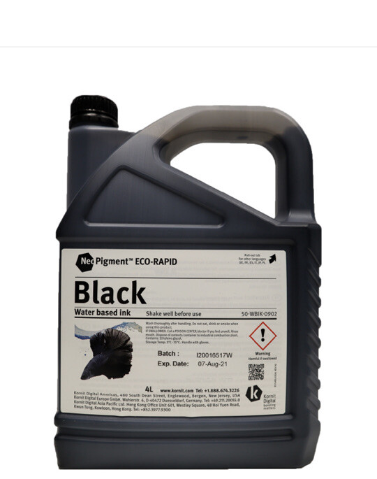 4 Liter Water Pigment Ink Textile Fabric Printing Neo Kornit Digital Black