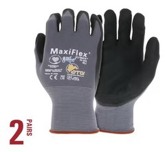 MaxiFlex Ultimate Large Gray Nitrile-Coated Outdoor & Work Gloves 2-PAIRS