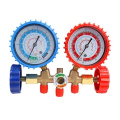 AC Manifold Gauge Set A/C Refrigeration 3 Way Hose Fit For R502 R134a R12 R22