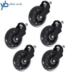 Set of 5 3 inch Office Chair Caster Rubber Swivel Wheels Replacement Heavy Duty