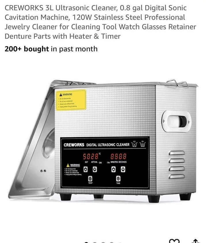 CREWORKS 3L Ultrasonic Cleaner with Timer Heating Machine Sonic Cleaner