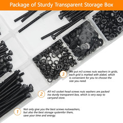 461 Pieces M3 X 30Mm /35Mm /40Mm /45Mm /50Mm Socket Head Screws M3 Long Screws M