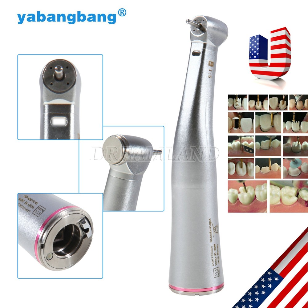 Dental 1:5 LED Fiber Optic Contra Angle Handpiece / 1:5 Cartridge Rotor Canister
