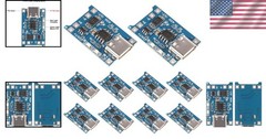 10-pack TP4056 Type-C USB 5V 1A Lithium Battery Charger Modules with Protection