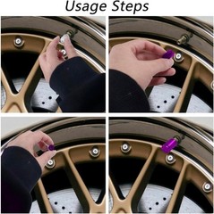 6-Pack Universal Bullet Valve Stem Caps, Aluminum Alloy Du Color: 6 PCS Purple