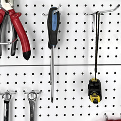 100 Pack 4 Inch Pegboard Hooks, Heavy Duty Metal Peg Board Accessories Fit 1/4″