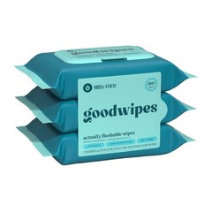 Flushable Wet Wipes for Adults Personal Hygiene Shea Butter Coconut Scented 150