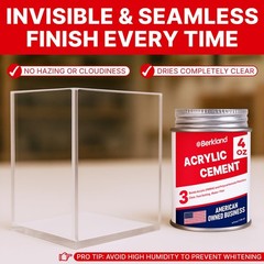 Acrylic Bonding Cement with Applicator Bottle 4 oz, 4 fluid ounces, Clear