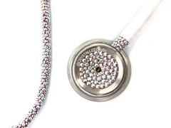 Bling Rose Gold White Stethoscope AUSTRIAN CRYSTALS Custom Bedazzled MDF MD One