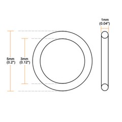 O-rings nitrile rubber 3mm x 5mm x 1mm sealing rings seal 50pcs
