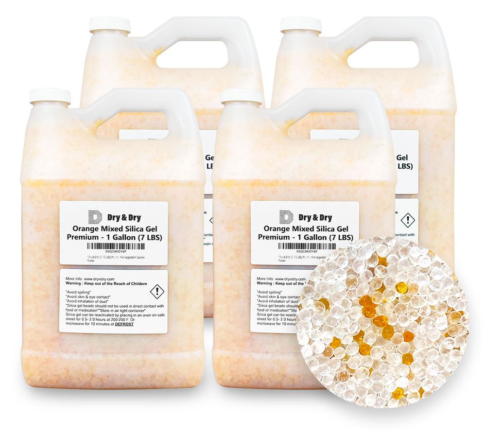 4 Gallon(28-30 LBS) “Dry & Dry” Orange & White Mixed Silica Gel Desiccant Bead
