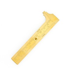 Brass Mini Caliper 4″ Measuring Tool- Millimeters and 1/16 Inches