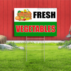 Fresh Vegetables Indoor Outdoor Yard Sign