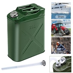 5 Gallon 20L Gasoline Army Green Jerry Can Military Metal Steel Tank Backup USA