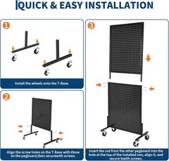 2X5Ft Standing Pegboard Display Peg Board Display Rack Pegboards Display Stand