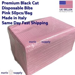 Pink Bibs Dental Disposable Tattoo Piercing Surgical Medical Absorbent 50/Bag