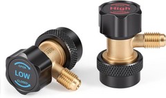 R134a Adjustable Quick Coupler Set H/L Pressure w/1/4″ Male Flare for AC Service