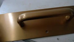 SOLID Satin BRASS Door Pull Plate Handle 14″ x 3-1/2″ w Back Plate