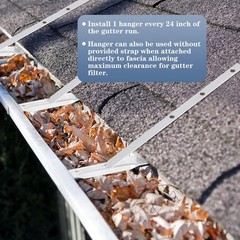 Blulu 25 Sets 5″ Aluminum Roof Gutter Hanger with Straps for Fixing Silver