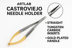1 Premium T/C Castroviejo Needle Holder 7″ STRAIGHT Surgical DENTAL Instruments