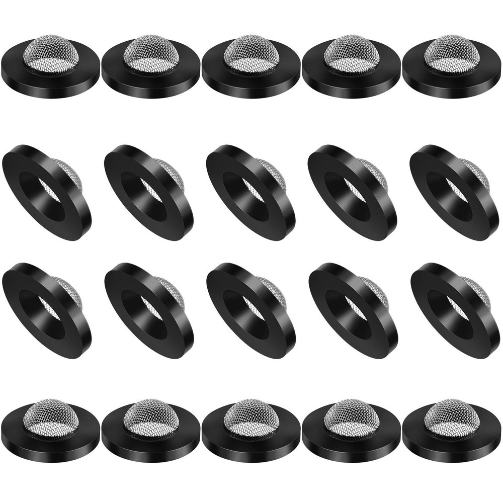 20 Pcs Hose Washer with Screen Filter Washers Stainless Steel & Black Rubber