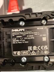 Hilti TE 5-22 Rotary Hammer Drill Manufactured 04/2024 1070 RPM 21.6V
