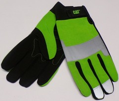 CAT High-Visibility Padded Palm Utility Gloves Synthetic Leather Size X-L/10