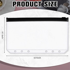 50 Pieces Plastic Envelopes with Zipper Clear Pencil Case Bulk File Bag Bill ..
