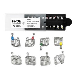 PROB Dental Orthodontic Metal Brackets Braces Mini Roth MBT 018 022 345 Hooks