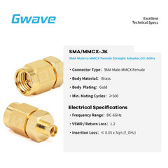SMA Male to MMCX Female Adapter, DC – 6GHz