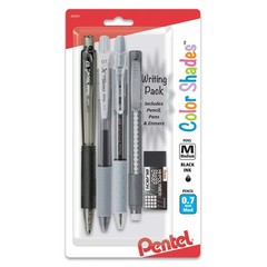 Pentel Color Shades Writing Packs – Assorted Colors, mechanical pencil, erasers,