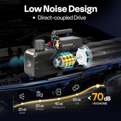 110V 9.6 CFM 1 HP Dual-Stage Rotary Vane HVAC Air Vacuum Pump with Oil Bottle