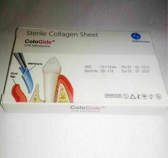 DENTAL COLO GIDE STERILE COLLAGEN SHEET GTR MEMBRANE 10 X 15 mm BONE GRAFTING