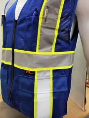 FX Two Tone HI-VIS Blue Safety Vest with 4 Front Pocket Small to 5XL