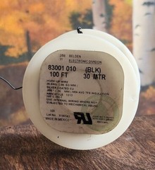 Belden 83001 010 28g Silver Coated Copper Wire, TFE insulation, Black 100ft/30M