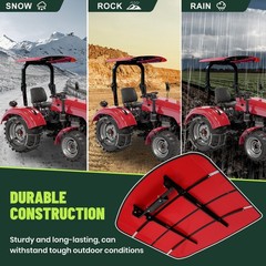 Red 52″ X 52″ Tuff Top ROPS Canopy For Tractor and Mowers Umbrella