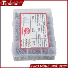 550Pcs 304 Stainless Steel Wood Screws Assortment Kit Phillips #4#6#8#10#12