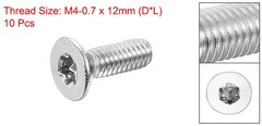 10Pcs M4-0.7 x 12mm Flat Head Torx Machine Screws 304 Stainless Steel