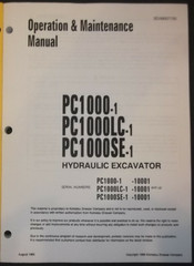 KOMATSU PC1000-1 PC1000LC-1SE-1 EXCAVATOR OPERATION & MAINTENANCE MANUAL BOOK