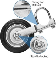 Galvanized Steel Gate Wheel – 500lbs Capacity, Easy Installation Support Wheel