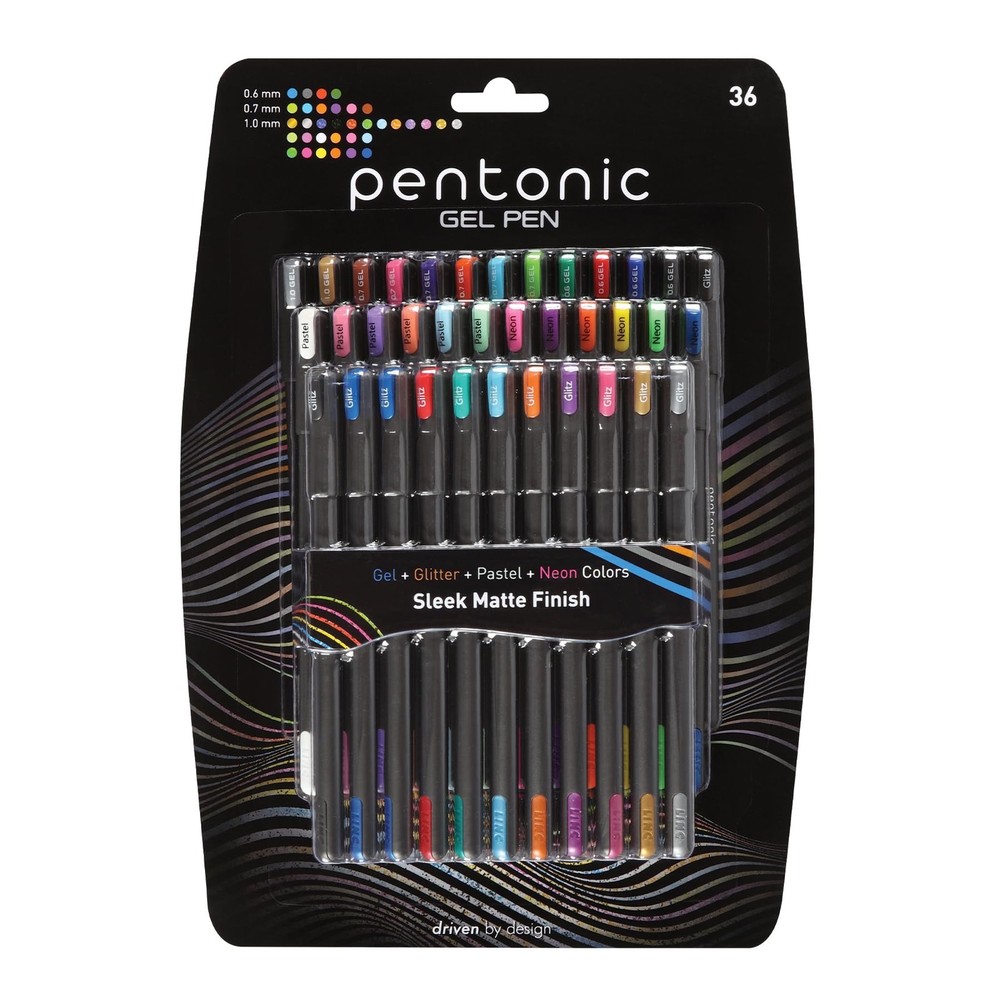 Pentonic Gel Pens, 36 Count, 36 Assorted Colors (Assorted Color,