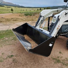 Titan Attachments 60″ Skid Steer Dirt Bucket V2, 1/8″ Thick Structural Steel