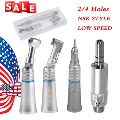 NSK Style Dental Slow Low Speed Handpiece Straight Contra Angle Air Motor Attach